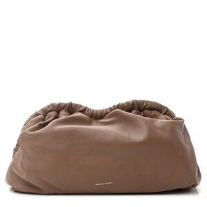 Mansur Gavriel  Lambskin Cloud Clutch Biscotto Brown Leather Hand Bag W/Dust Bag